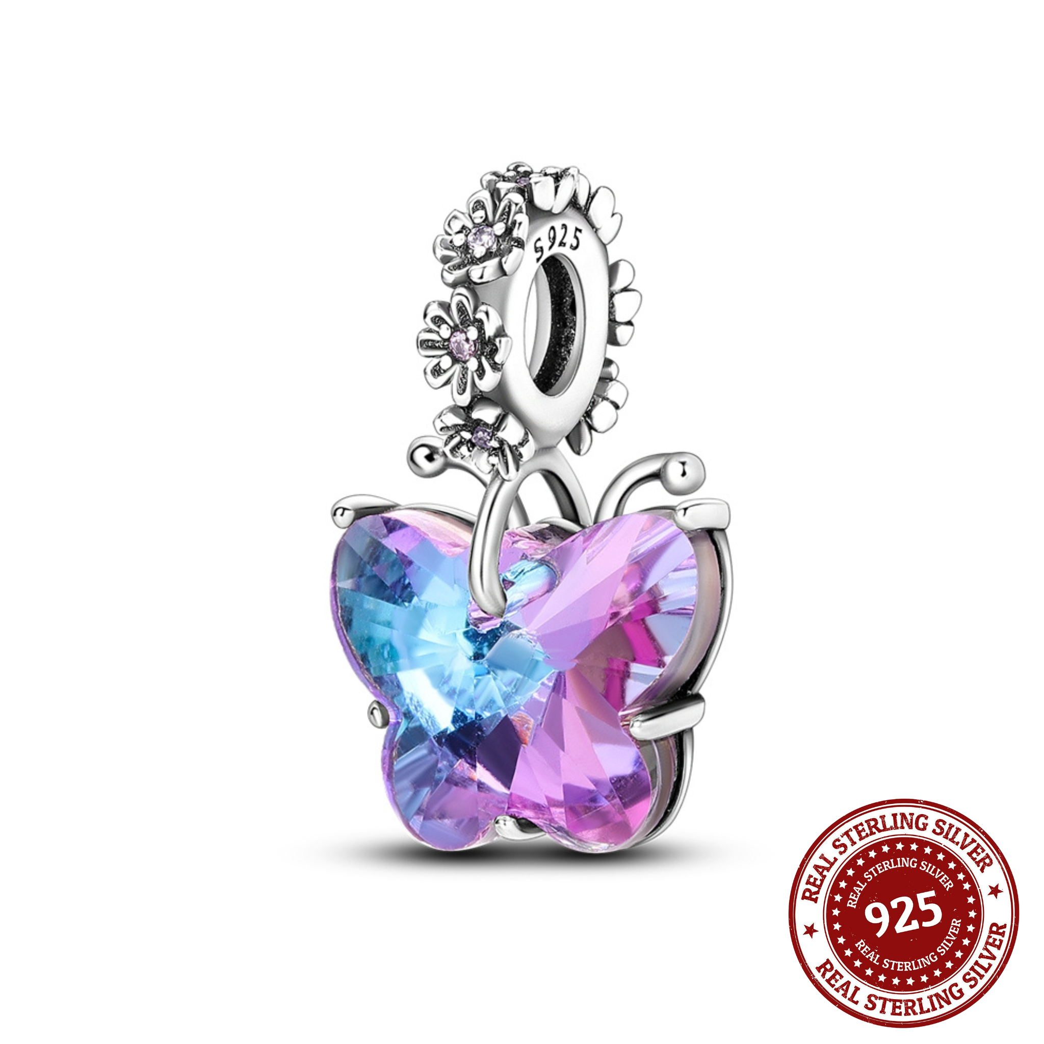 Colourful Blue and Purple Butterfly Charm
