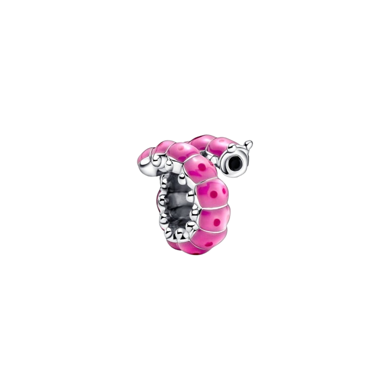 Pink Curled Caterpillar Charm