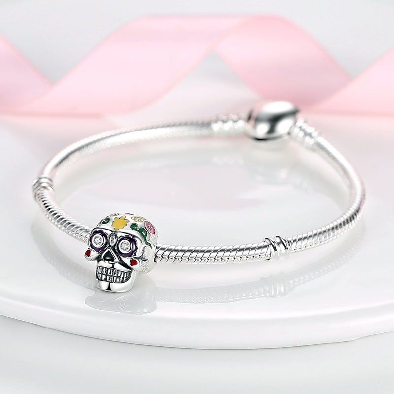 Yellow Mexican Skull Charm