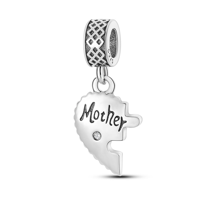 Mother and Son Heart Charm