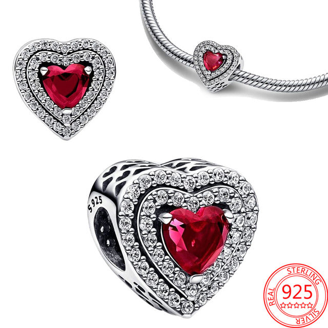 Red Pave Heart Charm